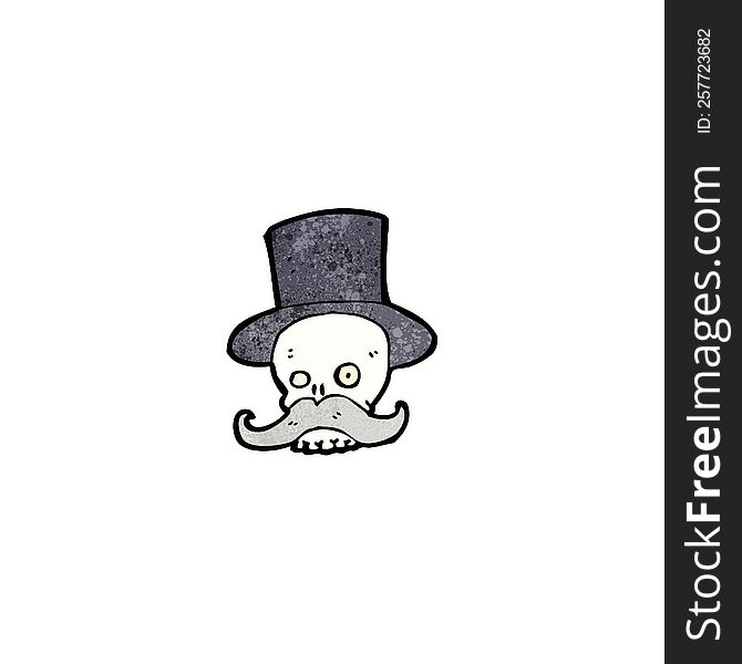 Cartoon Skull With Mustache