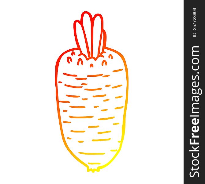 warm gradient line drawing of a cartoon vegetable