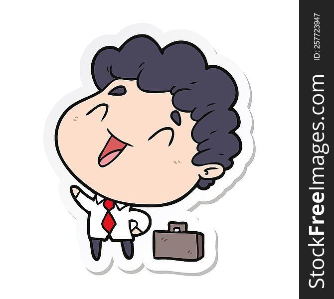 sticker of a cartoon businessman