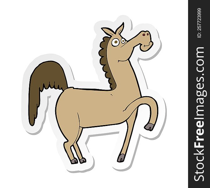 sticker of a funny cartoon horse