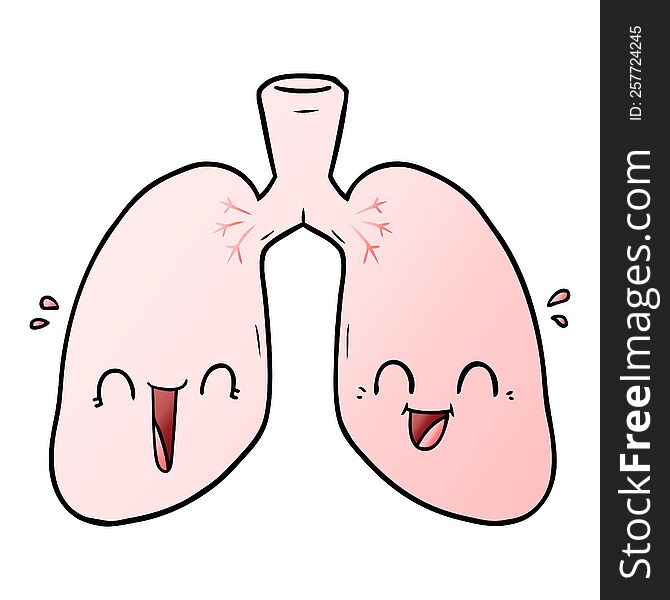 cartoon happy lungs. cartoon happy lungs