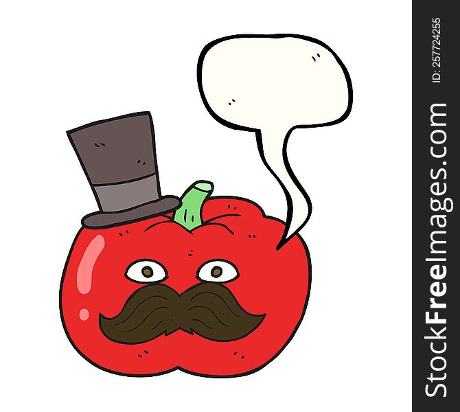 freehand drawn speech bubble cartoon posh tomato
