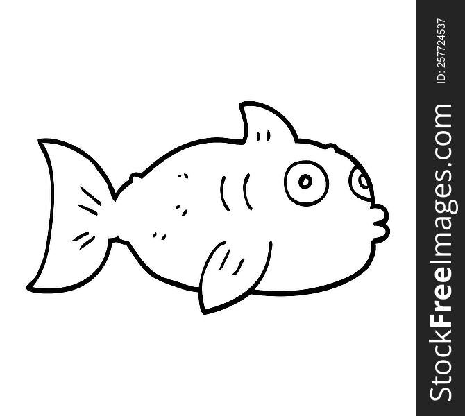 line drawing cartoon fish