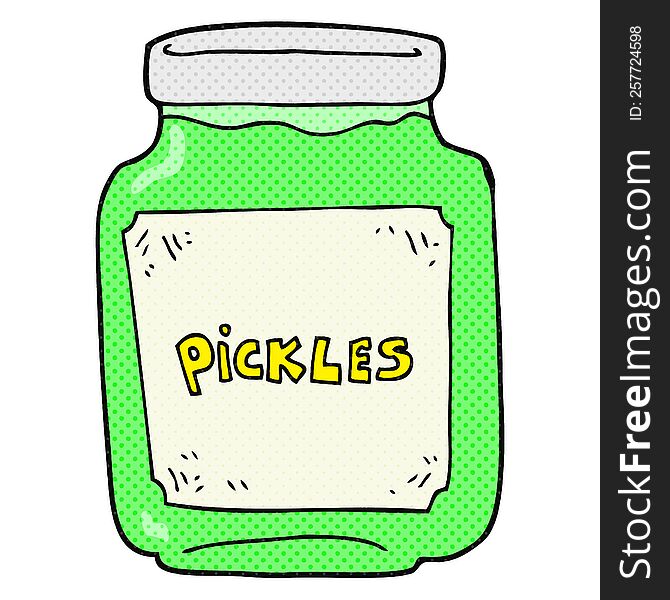 freehand drawn cartoon pickle jar