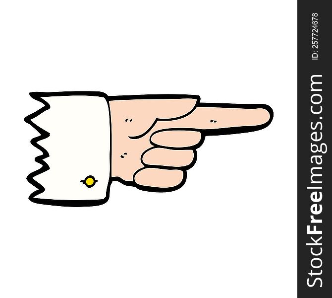 cartoon pointing hand symbol