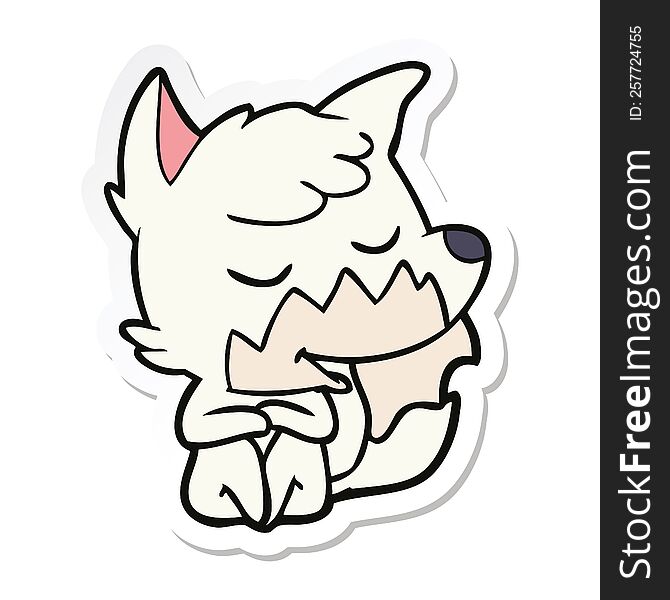 sticker of a friendly cartoon fox