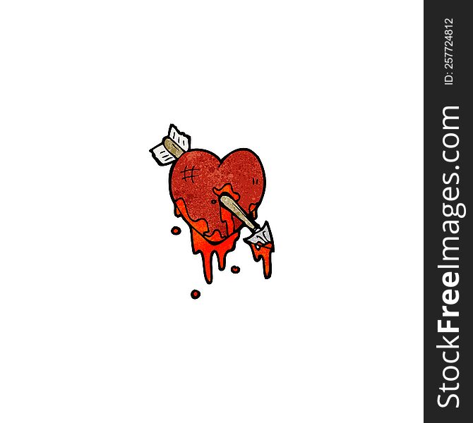 blood splattered heart cartoon