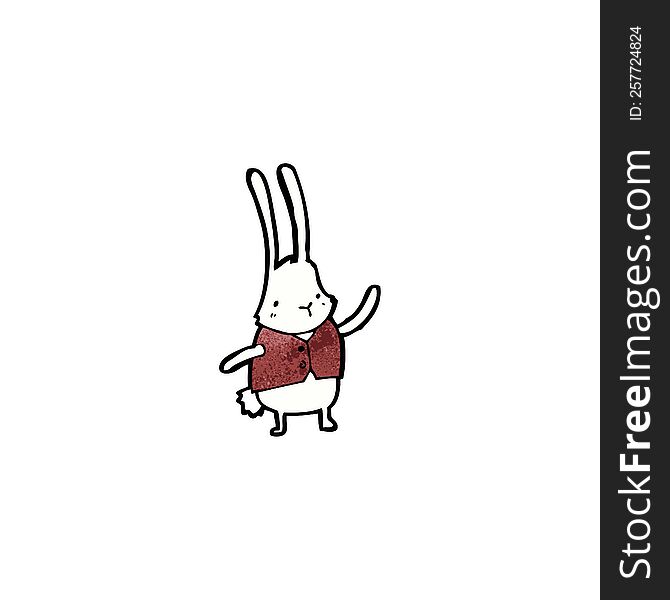 cartoon white rabbit in waistcoat