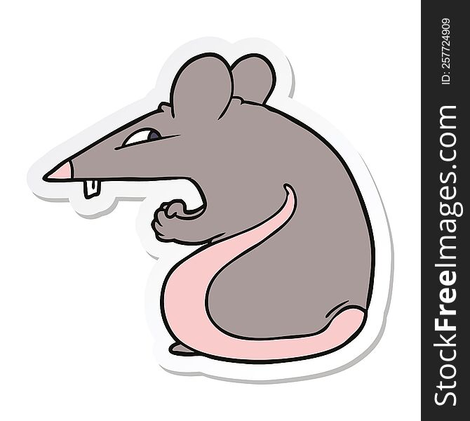 Sticker Of A Sly Cartoon Rat