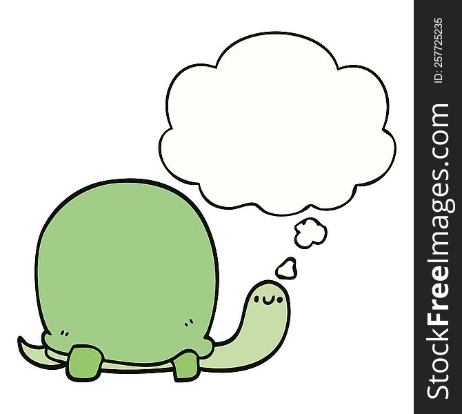 cute cartoon tortoise with thought bubble. cute cartoon tortoise with thought bubble