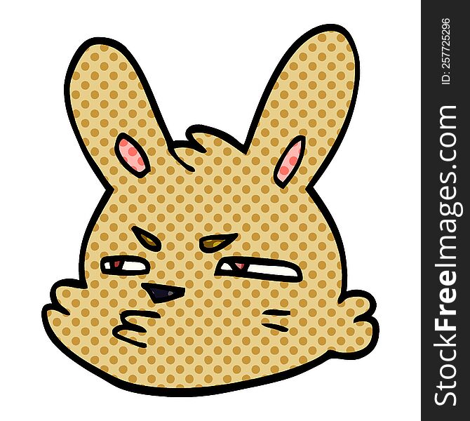 cartoon doodle moody rabbit