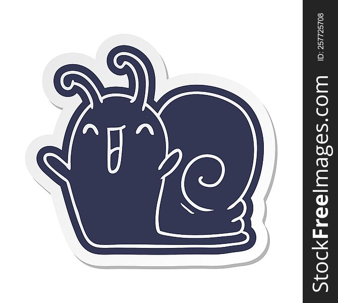 cartoon sticker kawaii happy cute snail