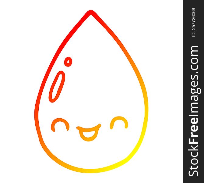 warm gradient line drawing cartoon cute raindrop