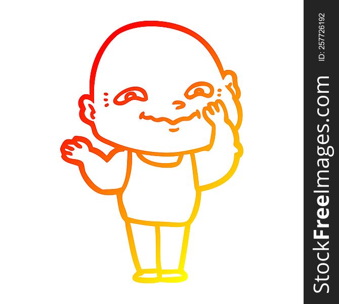 warm gradient line drawing cartoon creepy guy