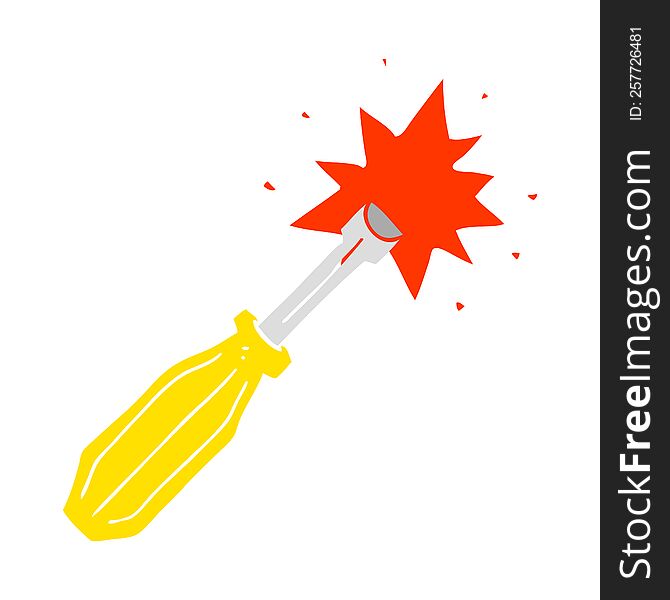 flat color illustration of screwdriver. flat color illustration of screwdriver