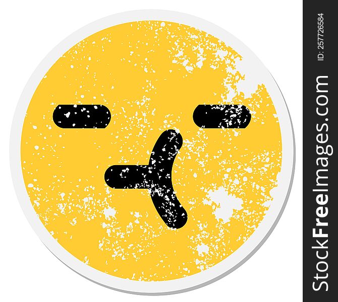 simple judgemental face circular sticker