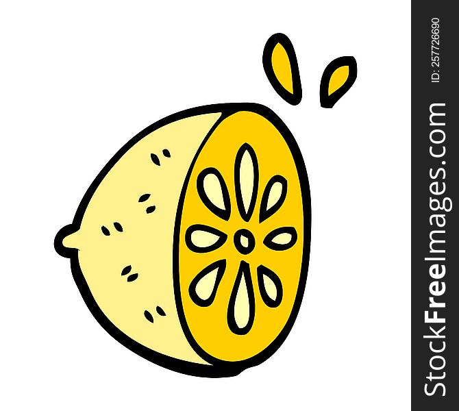 cartoon doodle lemon fruit