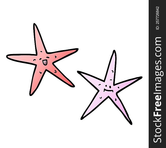 cartoon doodle star fish