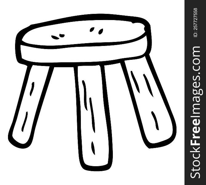 black and white cartoon small stool