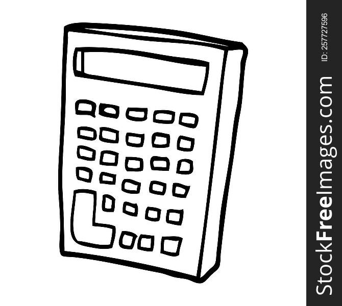 line drawing cartoon calculator
