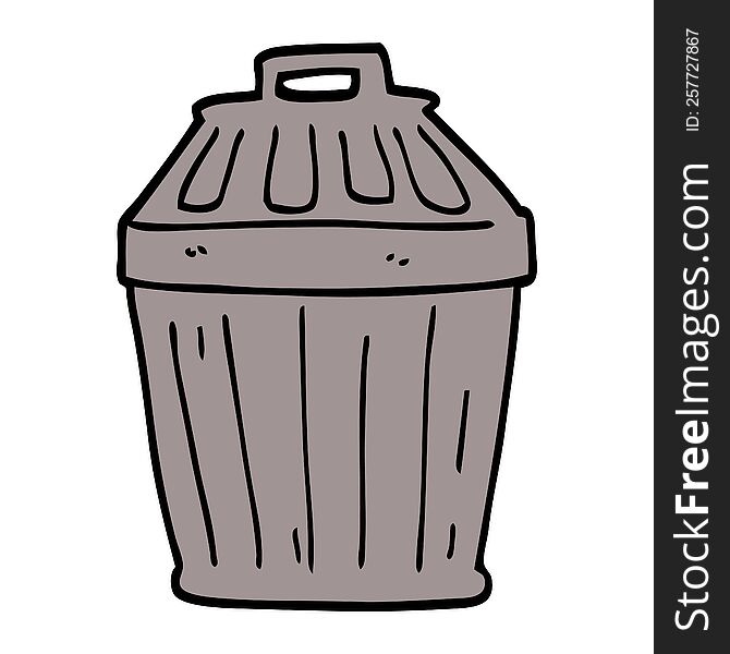 cartoon doodle waste bin