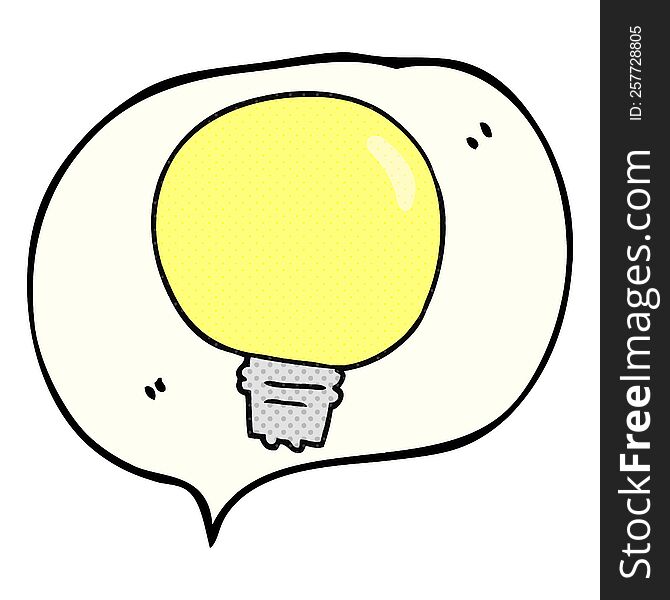 comic book speech bubble cartoon light bulb