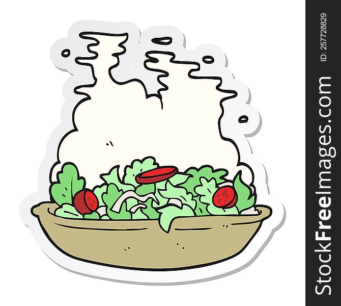 sticker of a cartoon salad