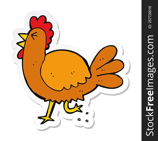 sticker of a cartoon rooster