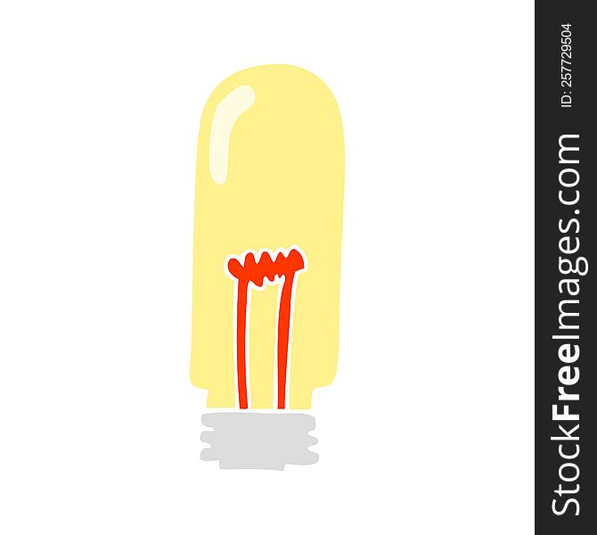 Flat Color Illustration Of A Cartoon Light Bulb