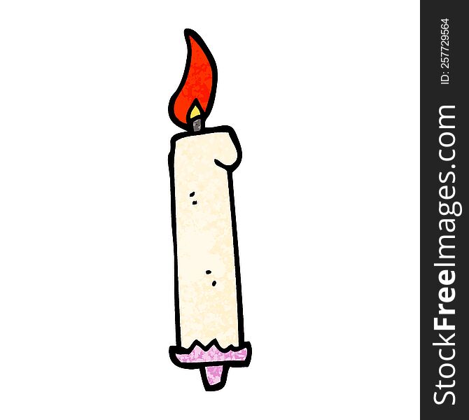 Grunge Textured Illustration Cartoon Birthday Candle