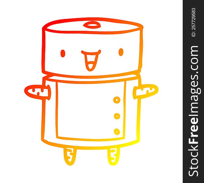 Warm Gradient Line Drawing Cute Robot