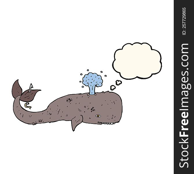 Cartoon Whale With Thought Bubble