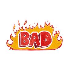 Flaming Bad Sign Stock Photo