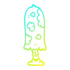 Cold Gradient Line Drawing Cartoon Mushroom Stock Images