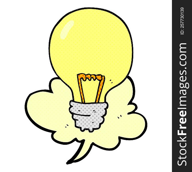 Comic Book Speech Bubble Cartoon Light Bulb