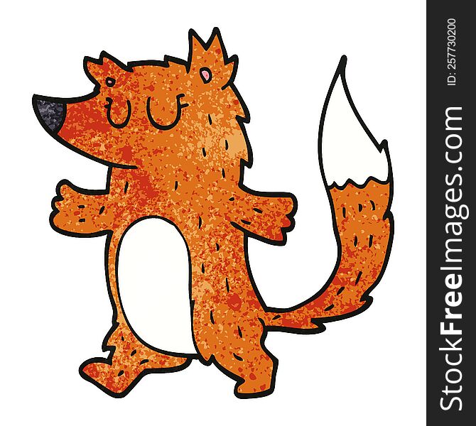 cartoon doodle fox