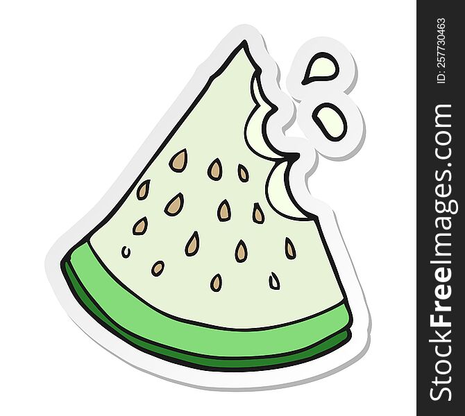 sticker of a cartoon watermelon slice