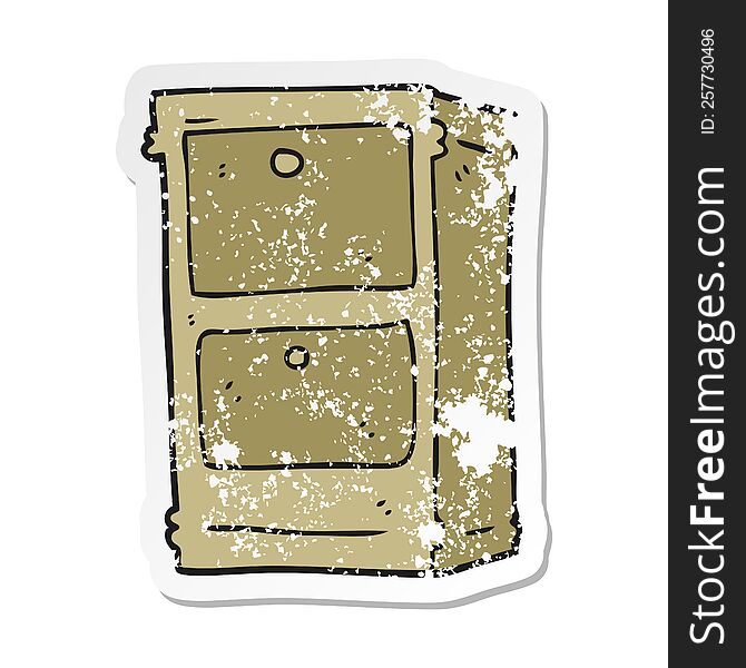 retro distressed sticker of a cartoon chest of drawers