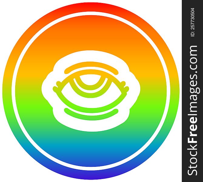 eye symbol circular in rainbow spectrum