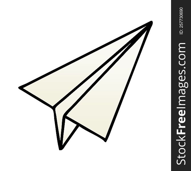 Gradient Shaded Cartoon Paper Plane