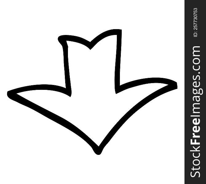 black and white cartoon arrow symbol