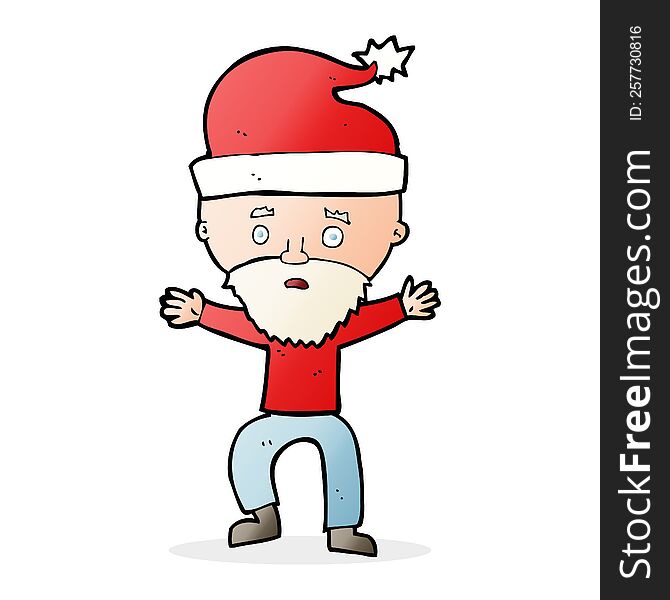 cartoon man ready for christmas