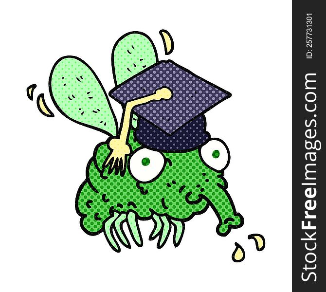 Cartoon Fly Graduate