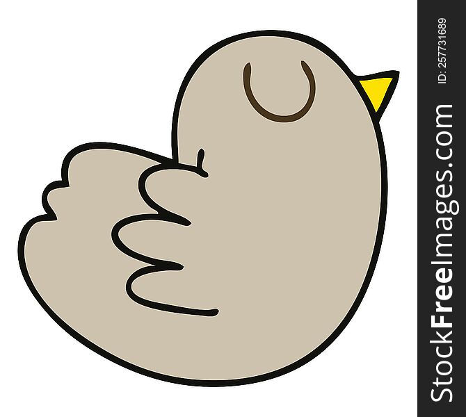 Quirky Hand Drawn Cartoon Bird