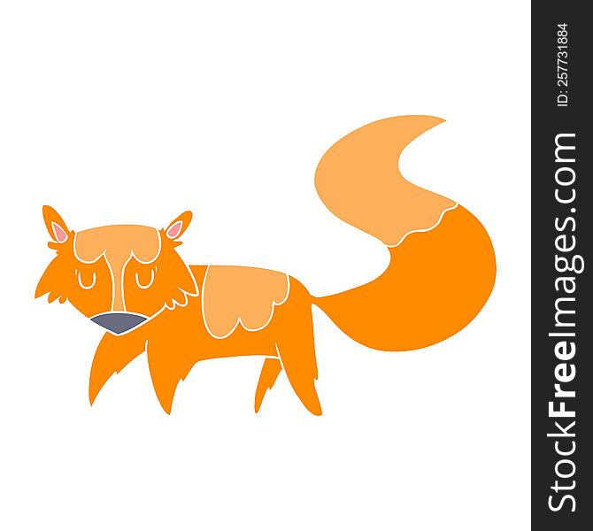 flat color style cartoon fox