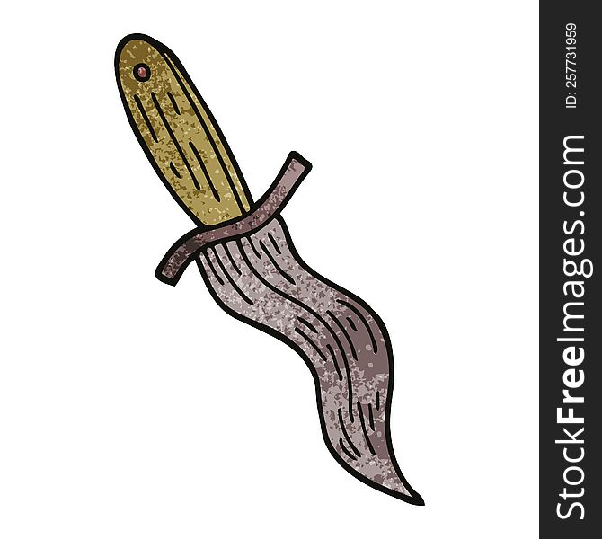 cartoon doodle tattoo dagger symbol