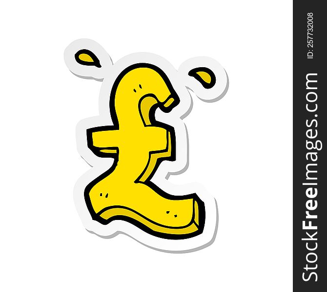 sticker of a cartoon pound symbol