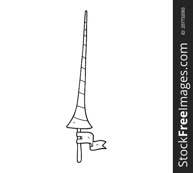 line drawing cartoon medieval lance