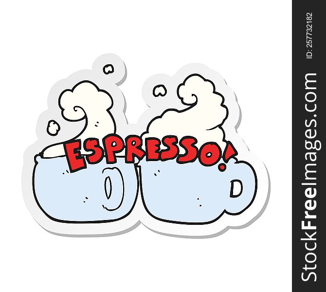 sticker of a cartoon espresso
