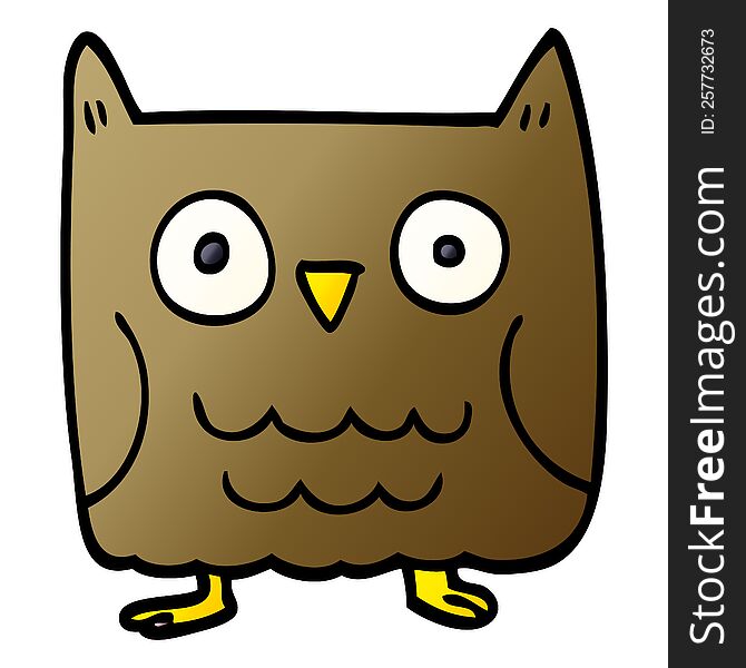 Funny Cartoon Doodle Owl